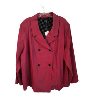 Liz&Me Platinum Collection Jacket Wmn's Sz 1X Red Lined Lightweight Blazer
